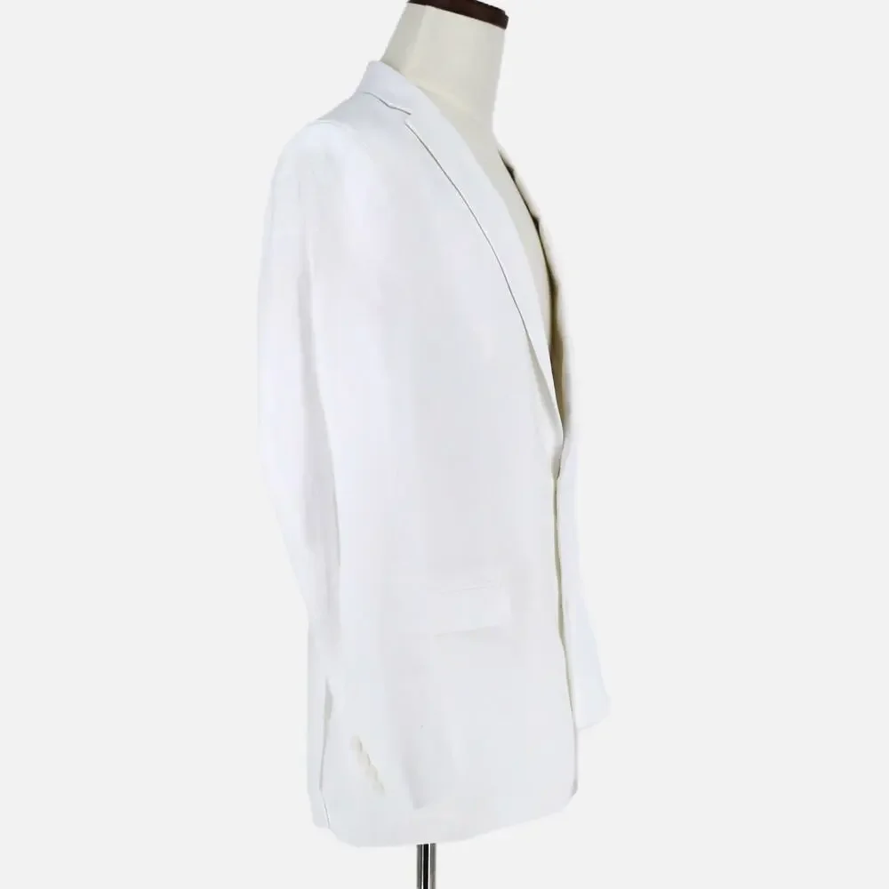 Bar III Men's White Linen Summer Casual Slim-Fit Formal Suit Jacket Size 44L